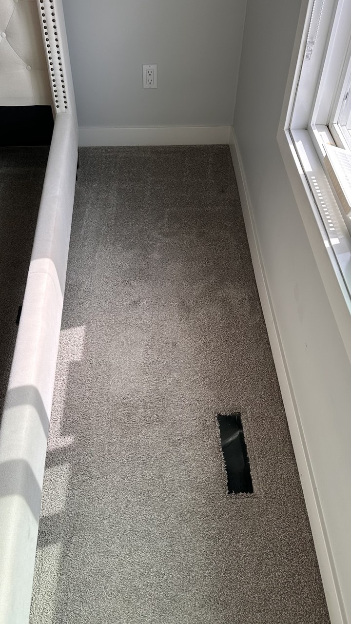 The same bedroom carpet after Softify cleaning, even and fresh
